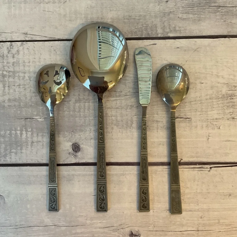 Riviera RIF4 Stainless Flatware Japan Set Of 4 Serving Pieces MCM Vintage